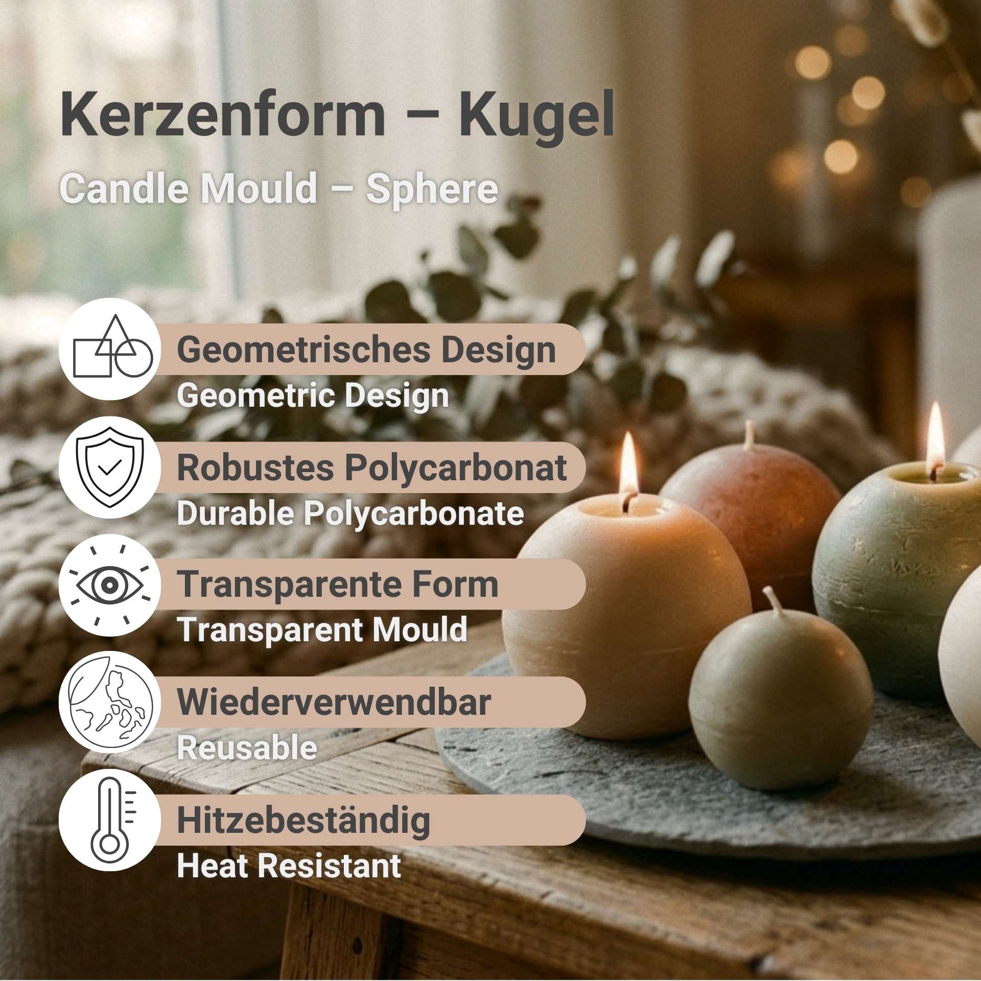Vorteile unserer Kugel Kerzenform