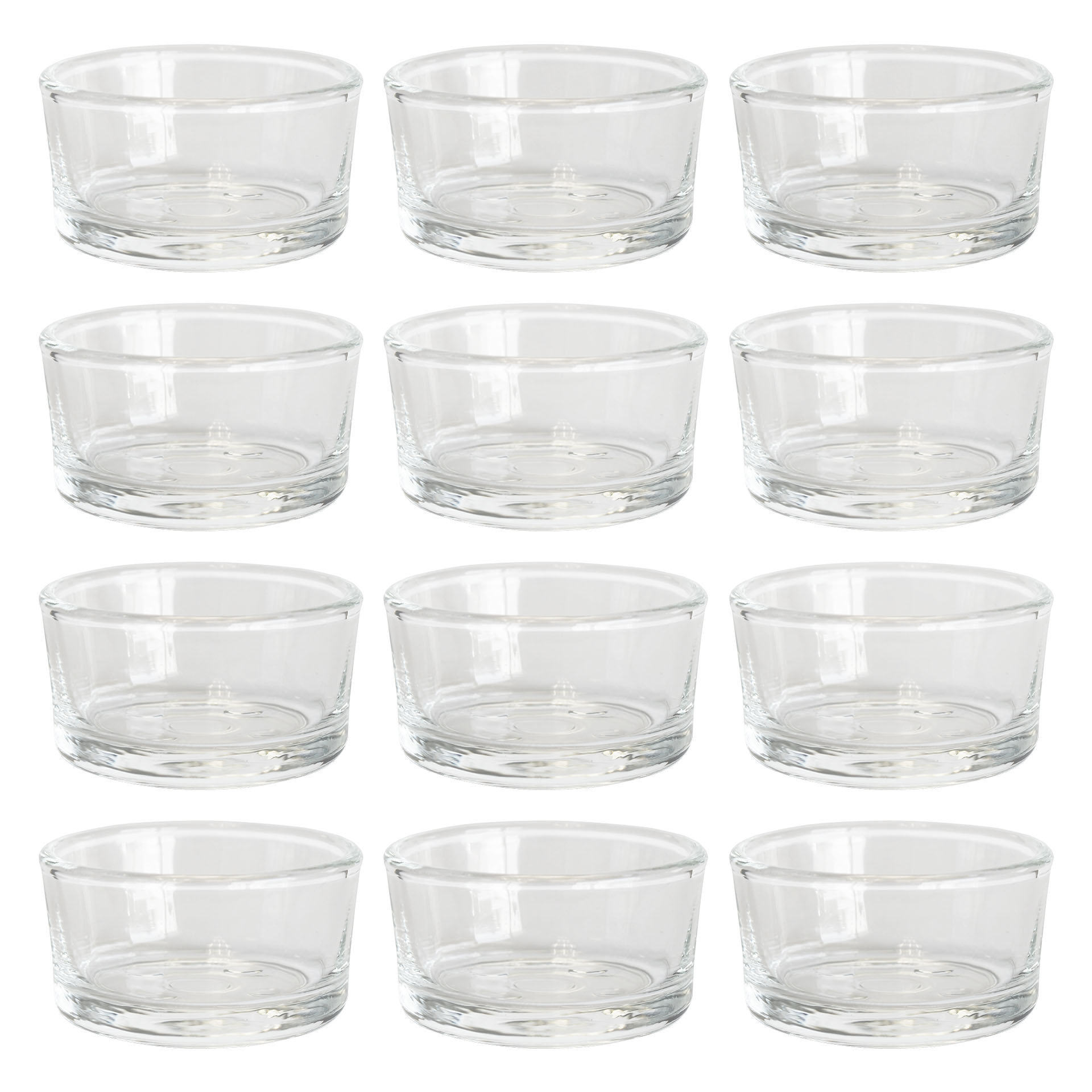 Teelichtglas klar flach - Glas Teelichthalter