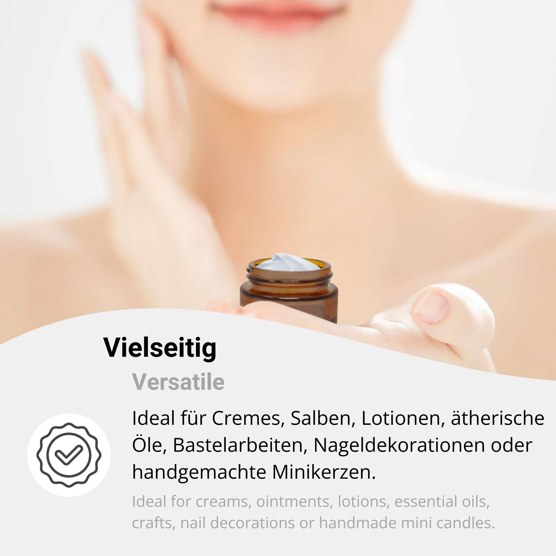 Cremetiegel mit schwarzem Deckel 20 ml