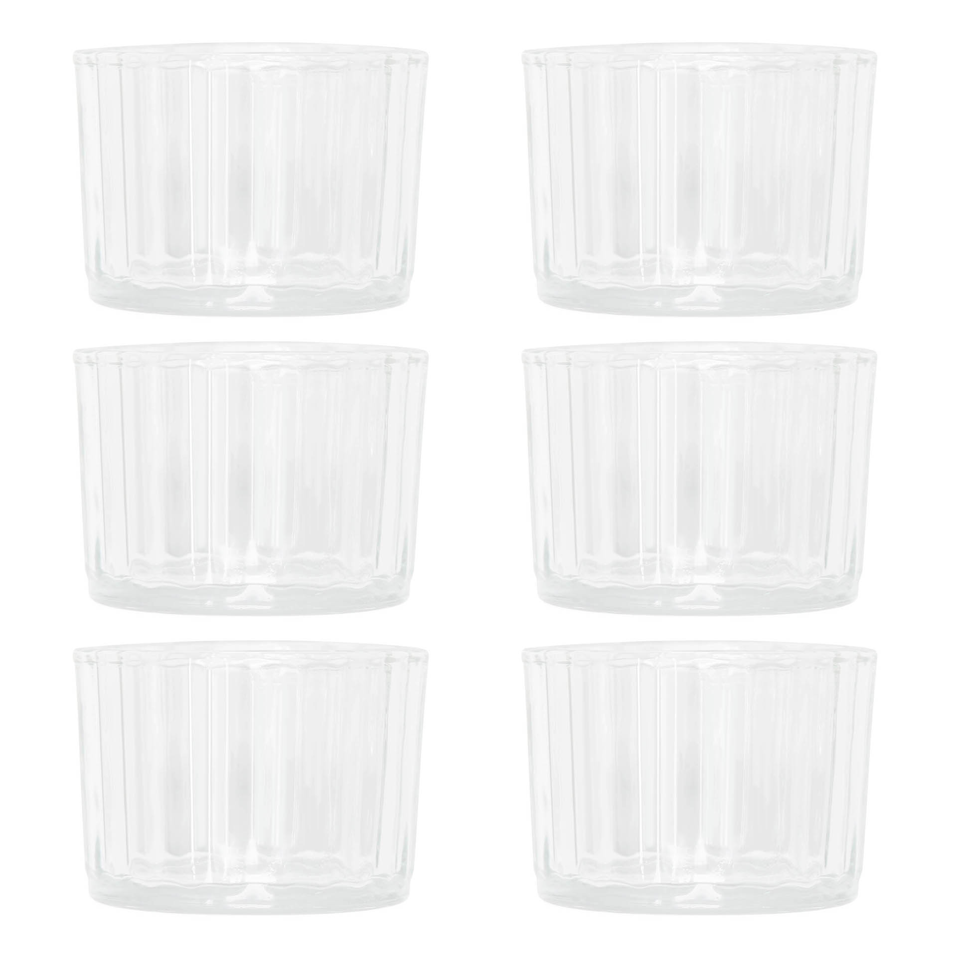 Kleines Teelichtglas klar 6 Stück