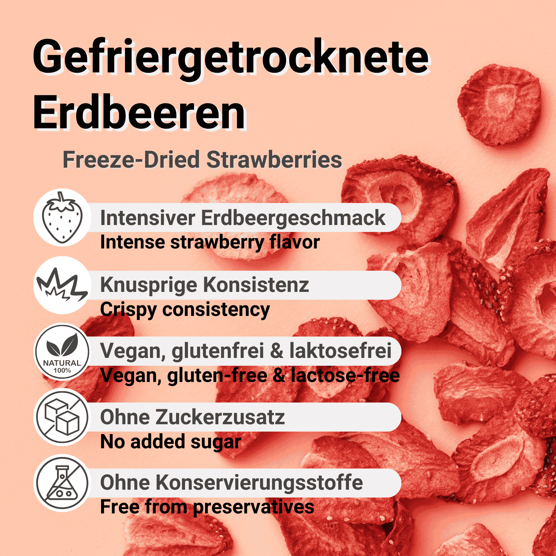 Gefriergetrocknete Erdbeeren
