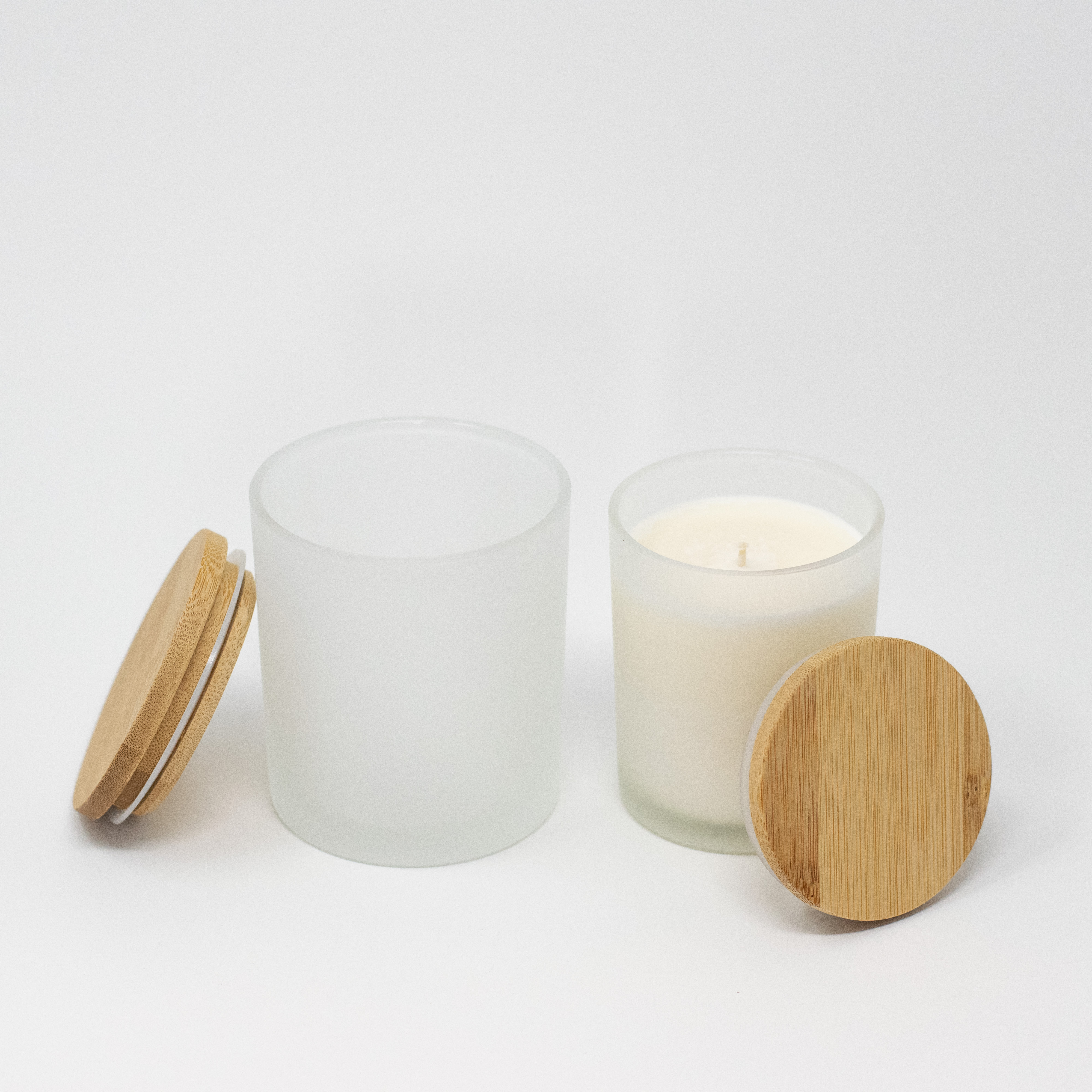 Glass Candle Jar Frosted 300 ml