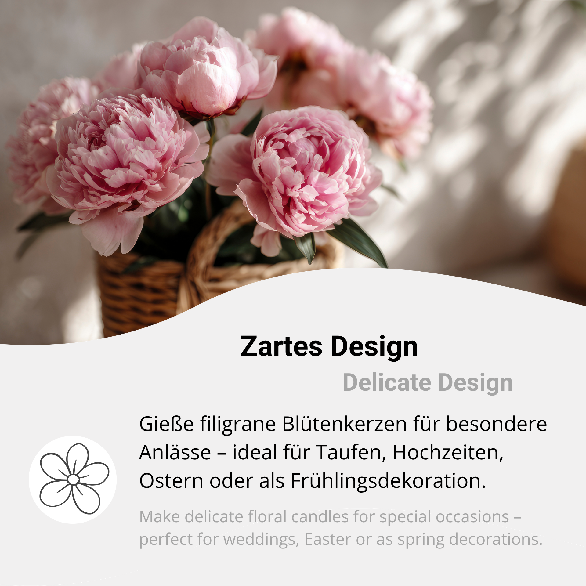 Kerzenform mit zartem Design