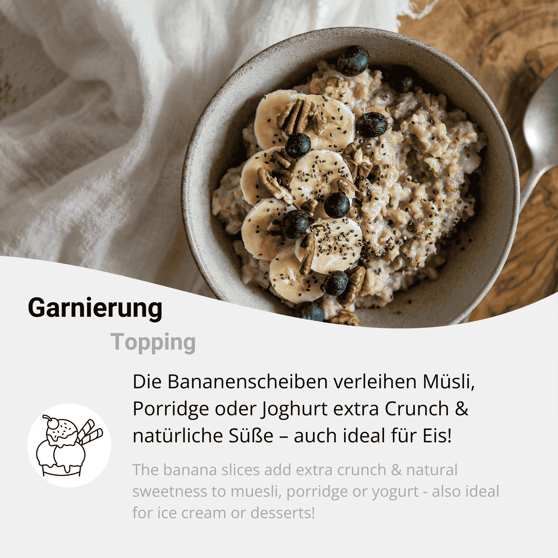 Gefriergetrocknete Bananenscheiben