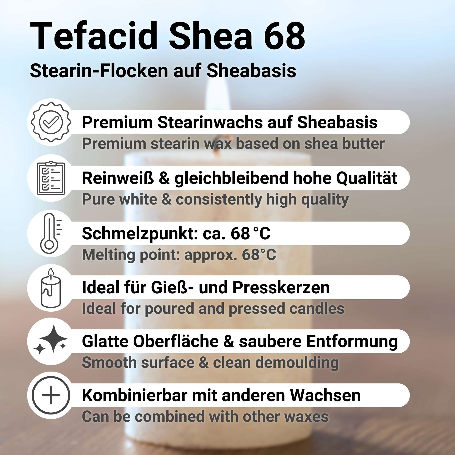 Tefacid Shea 68 Stearin-Flocken auf Sheabasis