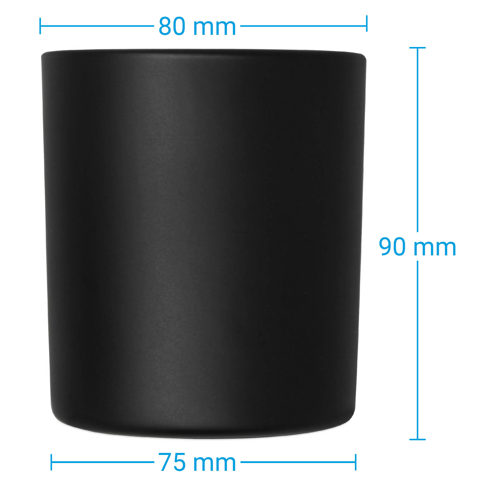 Glass Candle Jar Black Matte 300 ml