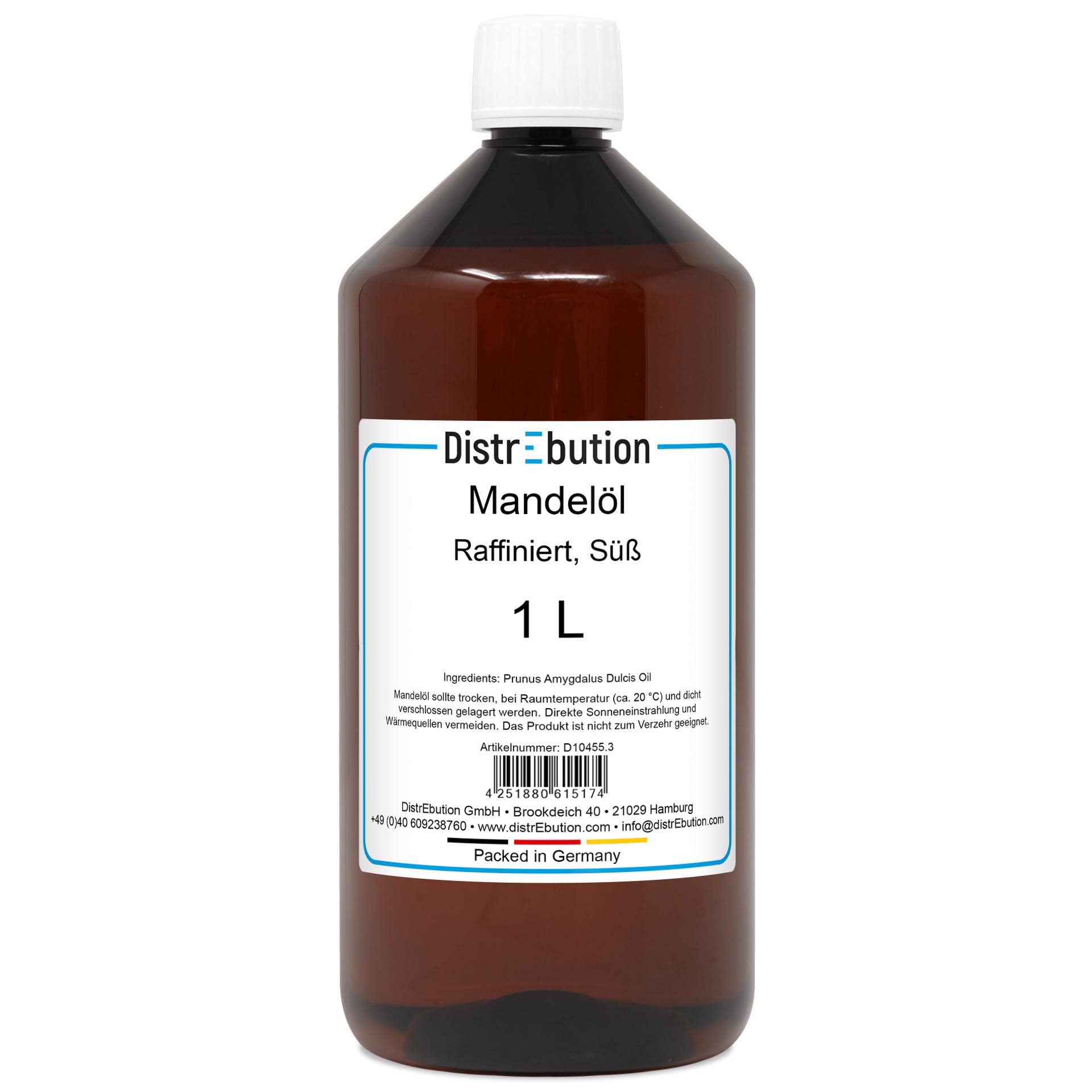 Raffiniertes Mandelöl 100 % rein - Süßmandelöl (Prunus Amygdalus Dulcis)