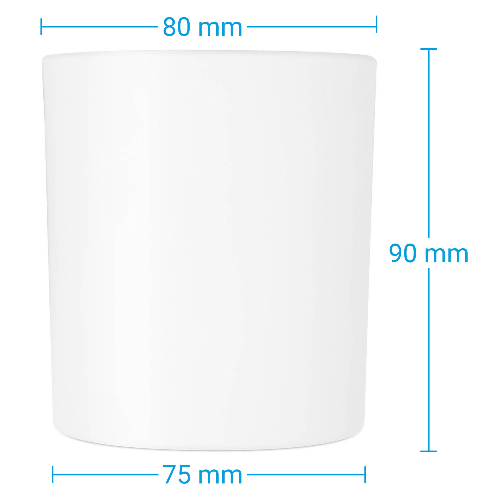 Glass Candle Jar White Matte 300 ml