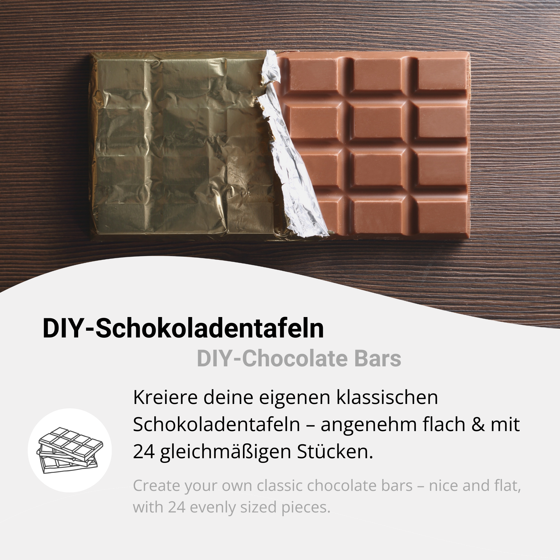 Selbstgemachte Schokolade aus der Schokoladenform
