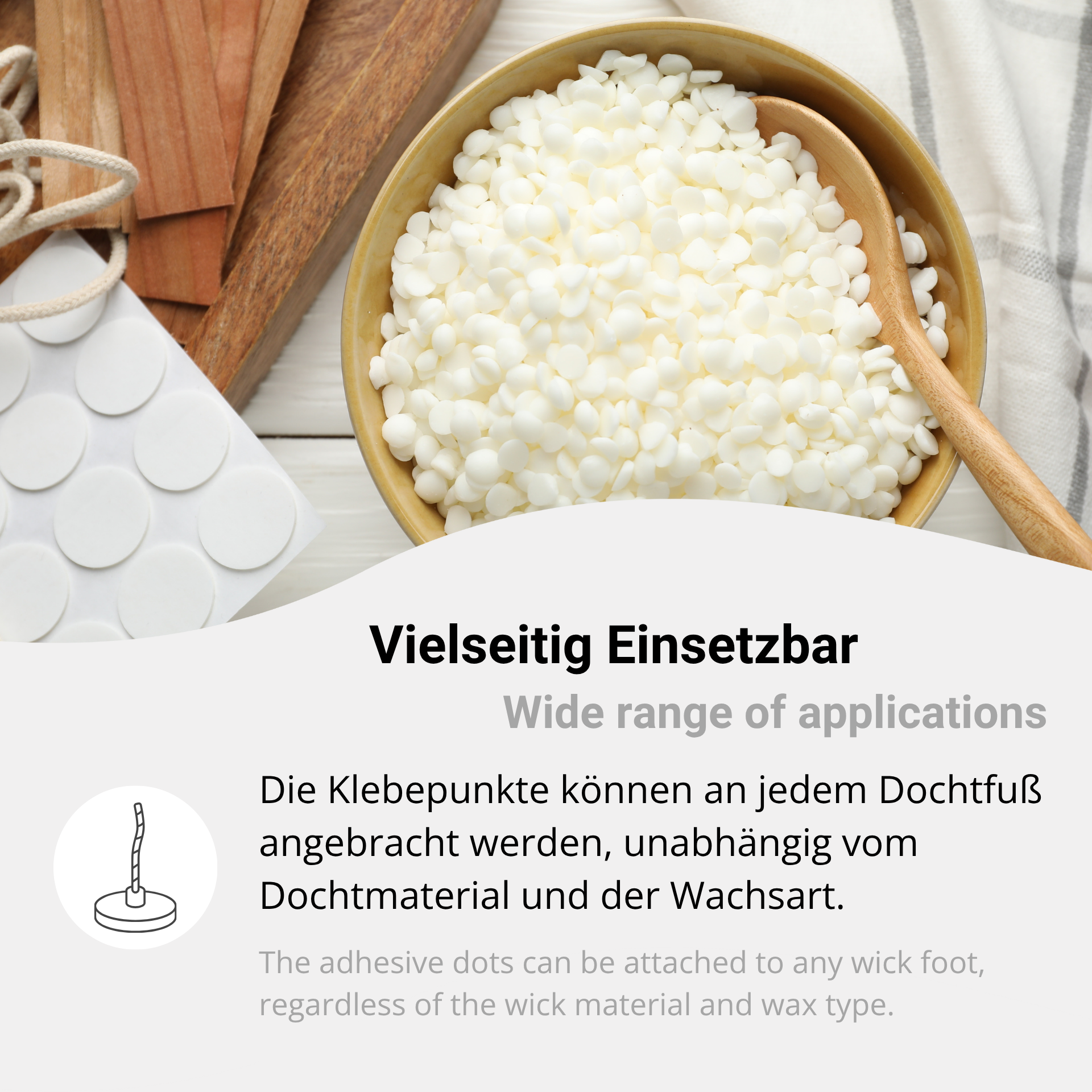 Klebepunkte für Kerzendochte – 20er-Set