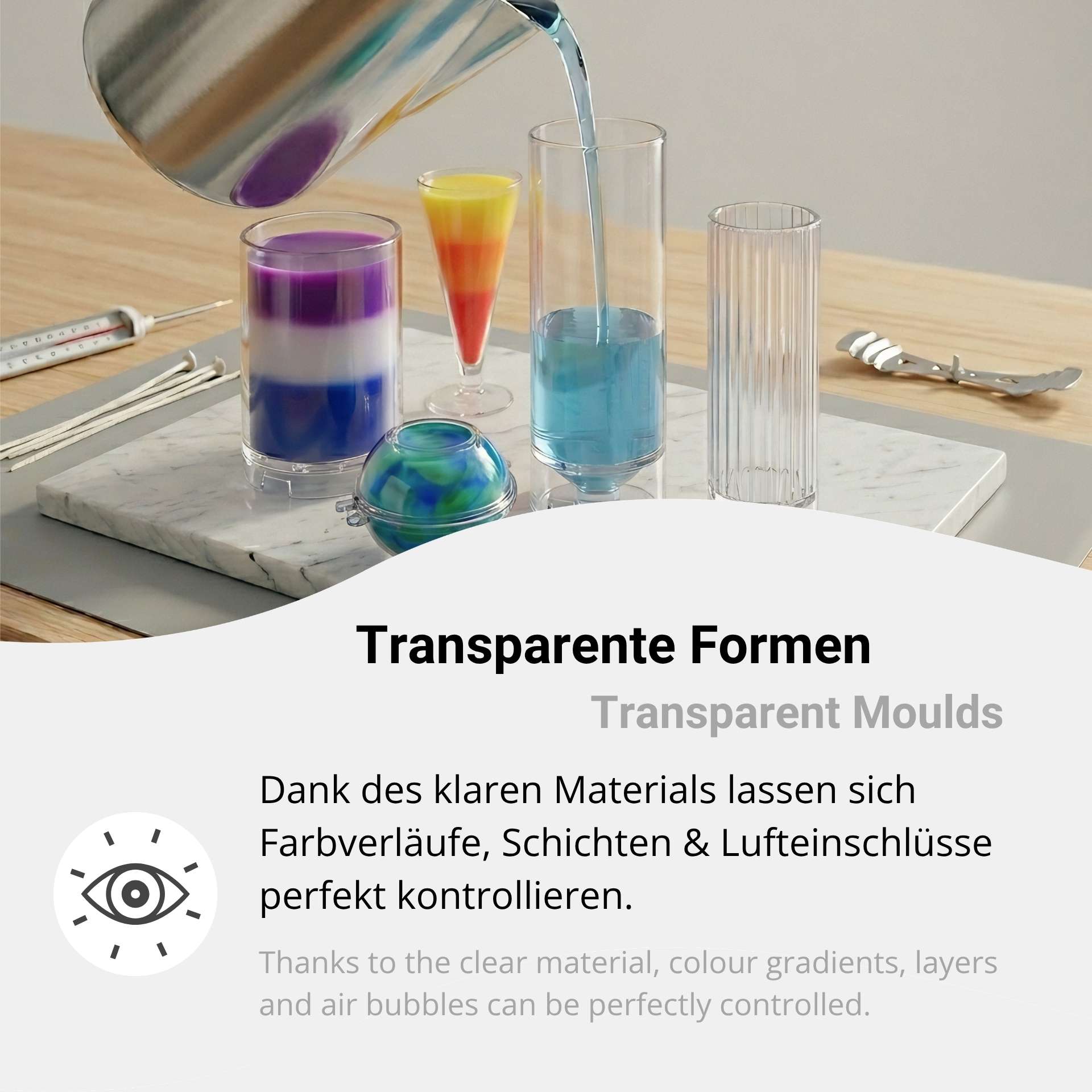 Transparente Kerzenformen