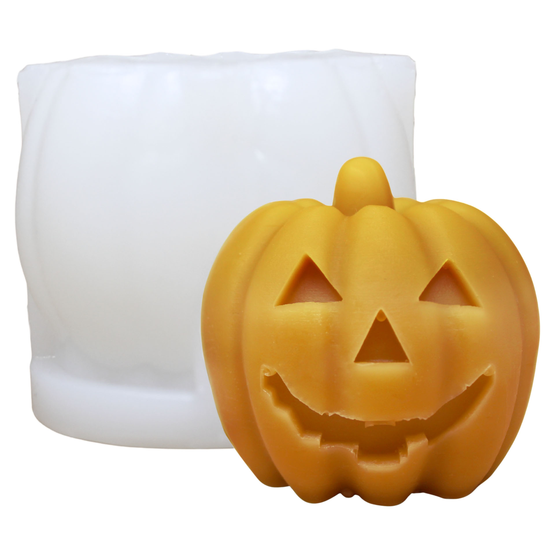 Halloween Kürbis Kerzenform mit Kerze