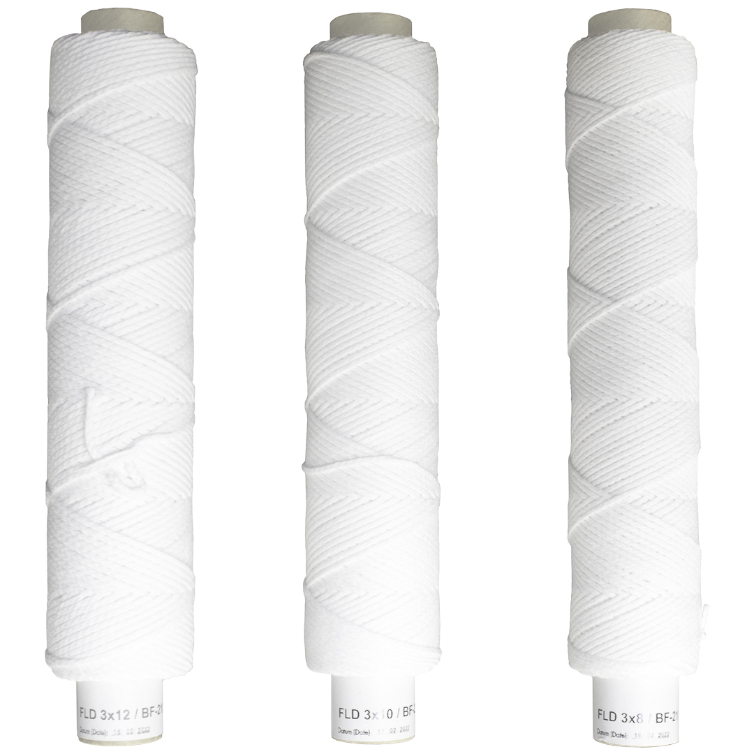 Spooled candle wick, flat wick FLD