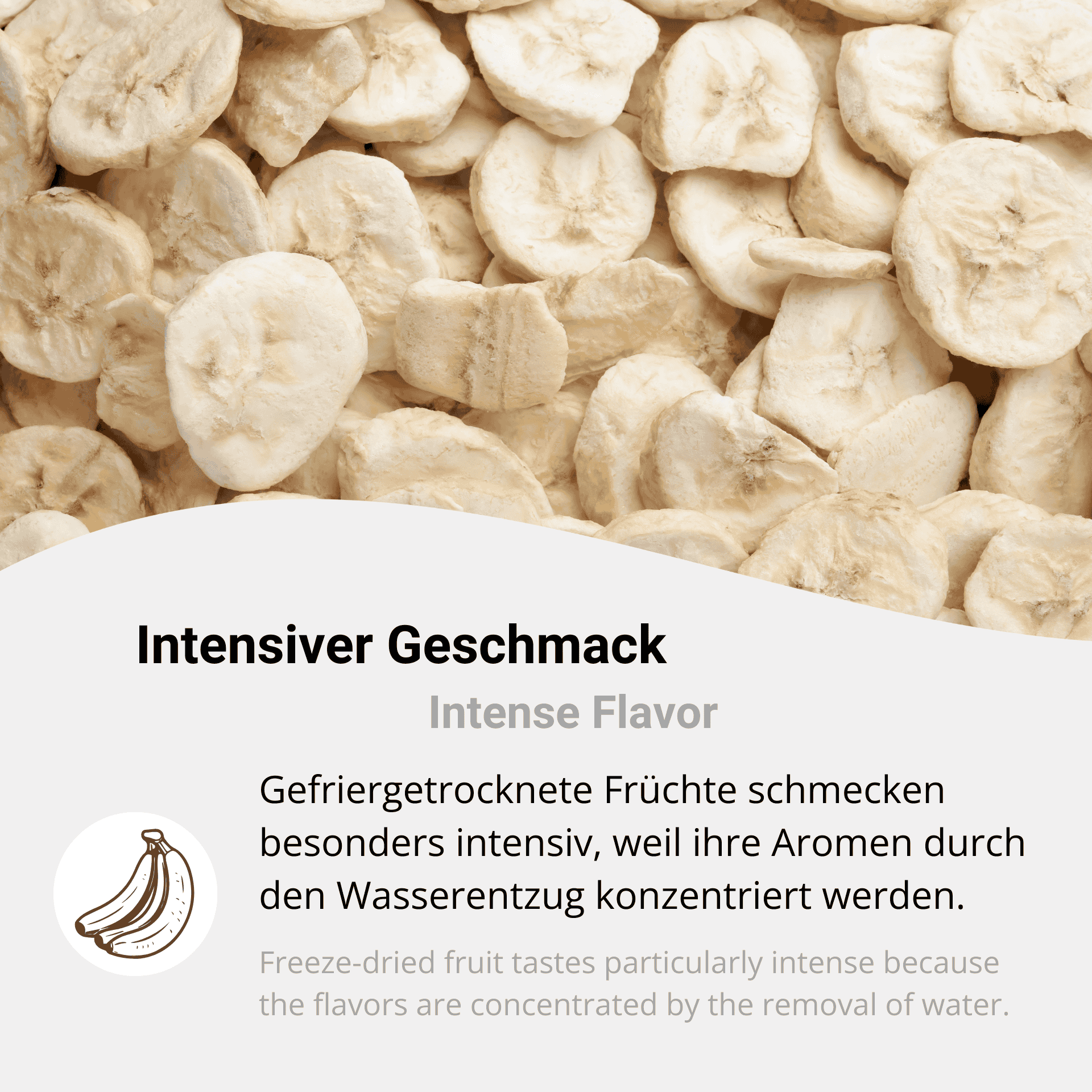 Gefriergetrocknete Bananenscheiben