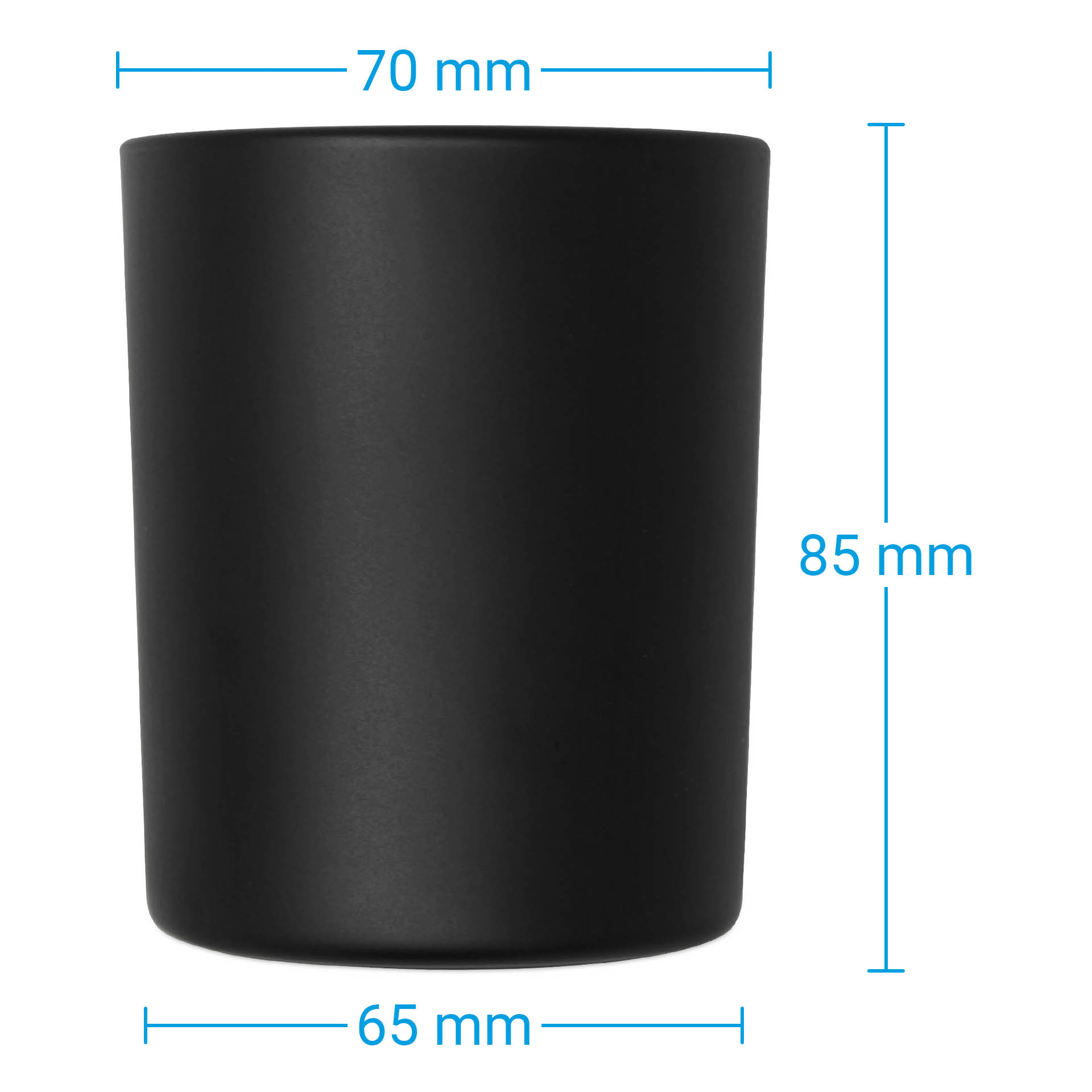Kerzenglas schwarz matt 200 ml