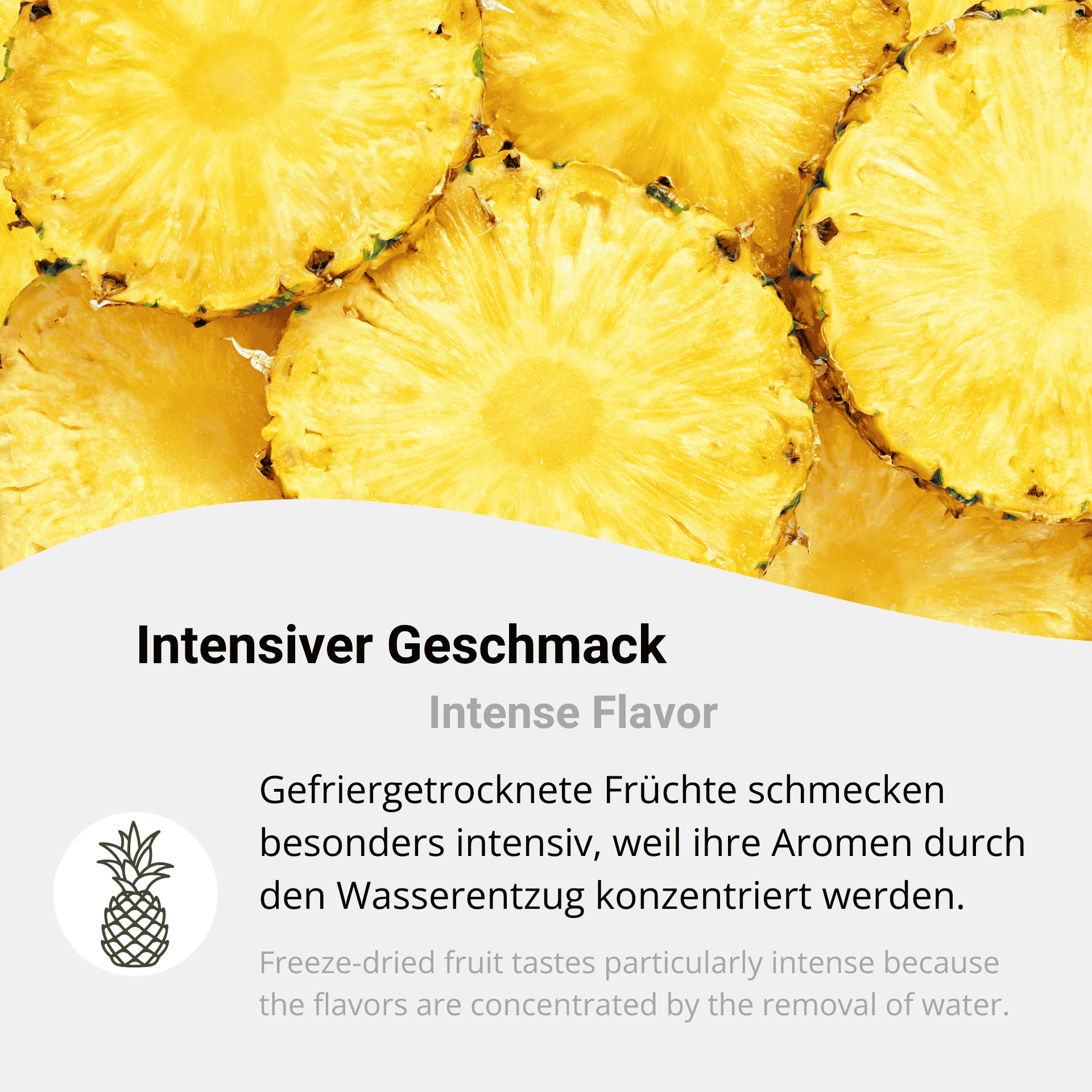 Gefriergetrocknete Ananas