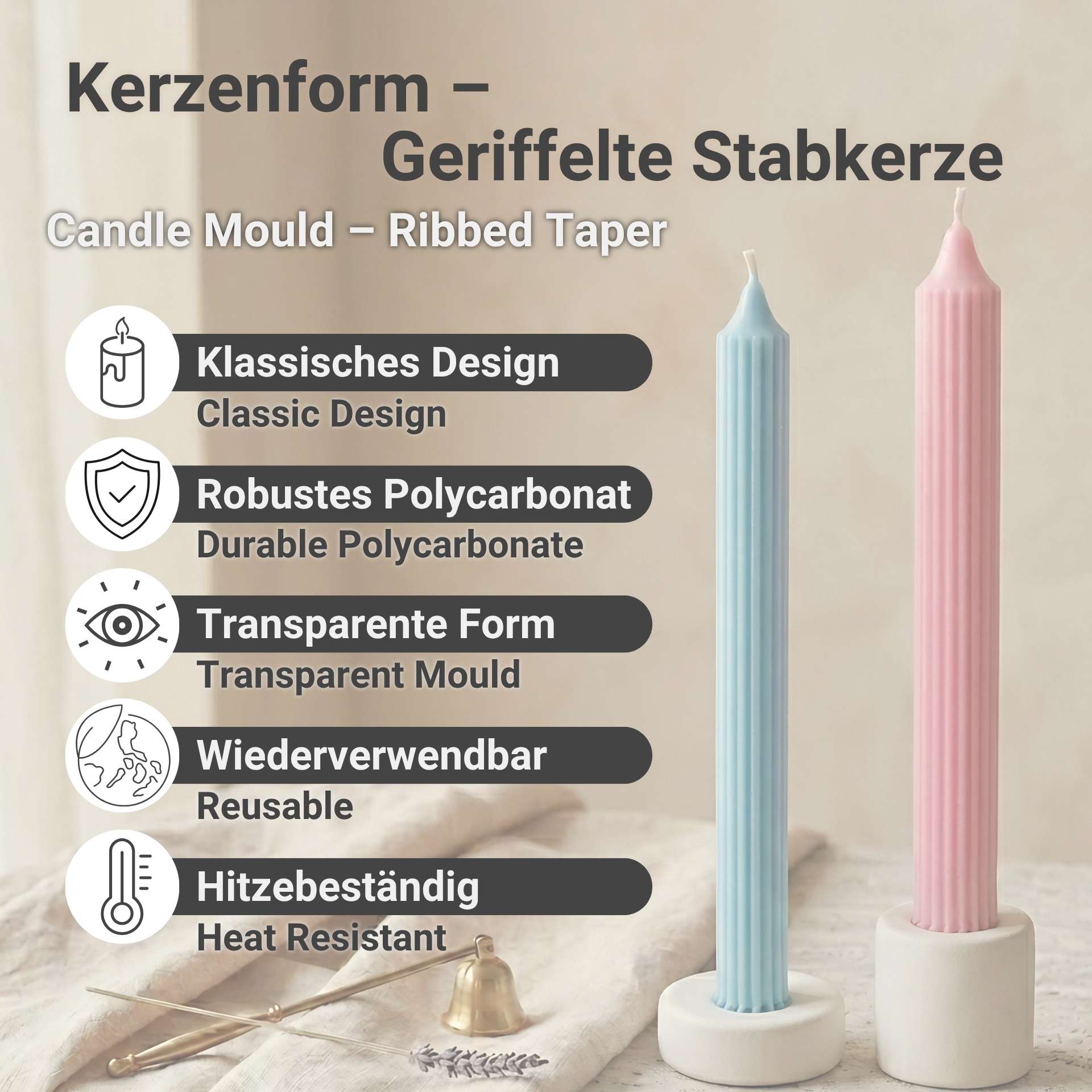Vorteile unserer Geriffelte Stabkerze Kerzenform