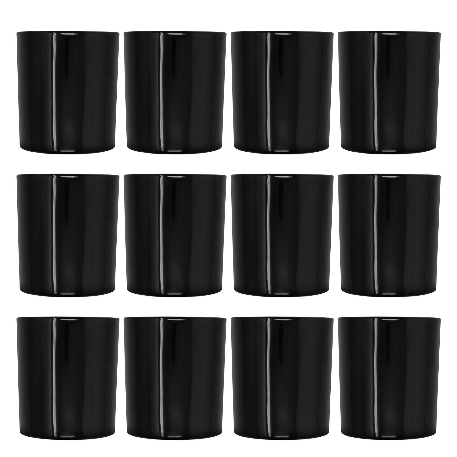 Kerzenglas schwarz glänzend 300 ml 12 Stück