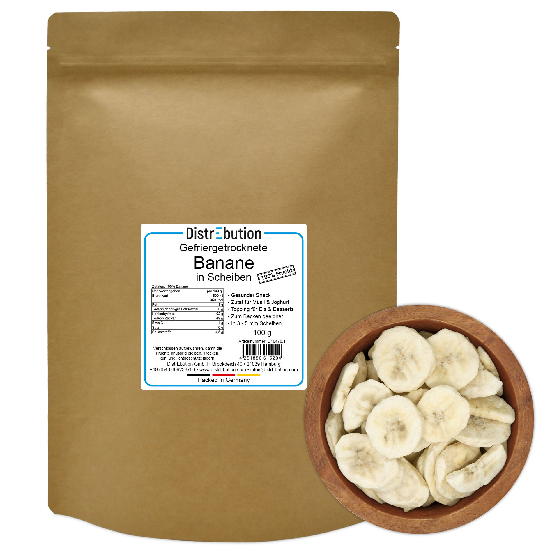 Gefriergetrocknete Bananenscheiben