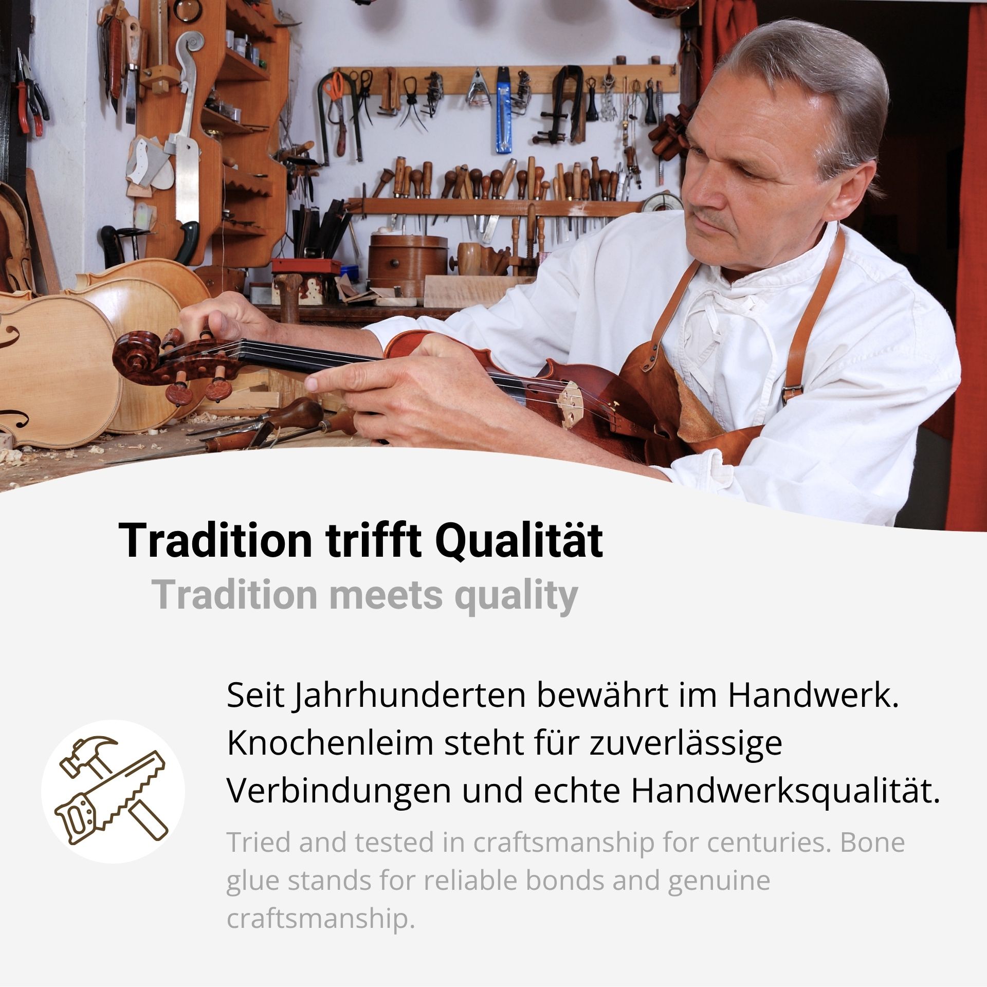 Knochenleim – natürlicher Glutinleim (technische Gelatine)