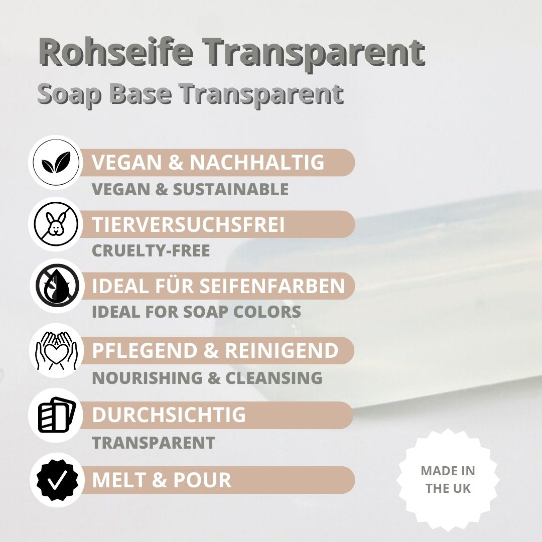 Glycerinseife – Rohseife Transparent (Vanillin-stabil)