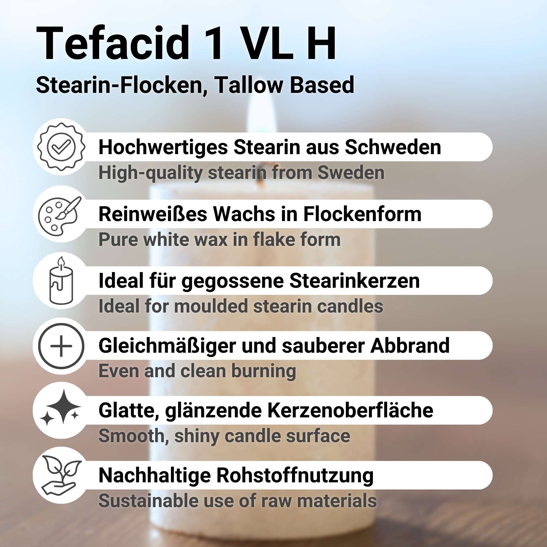 Tefacid 1 VL H Stearin-Flocken, Tallow Based