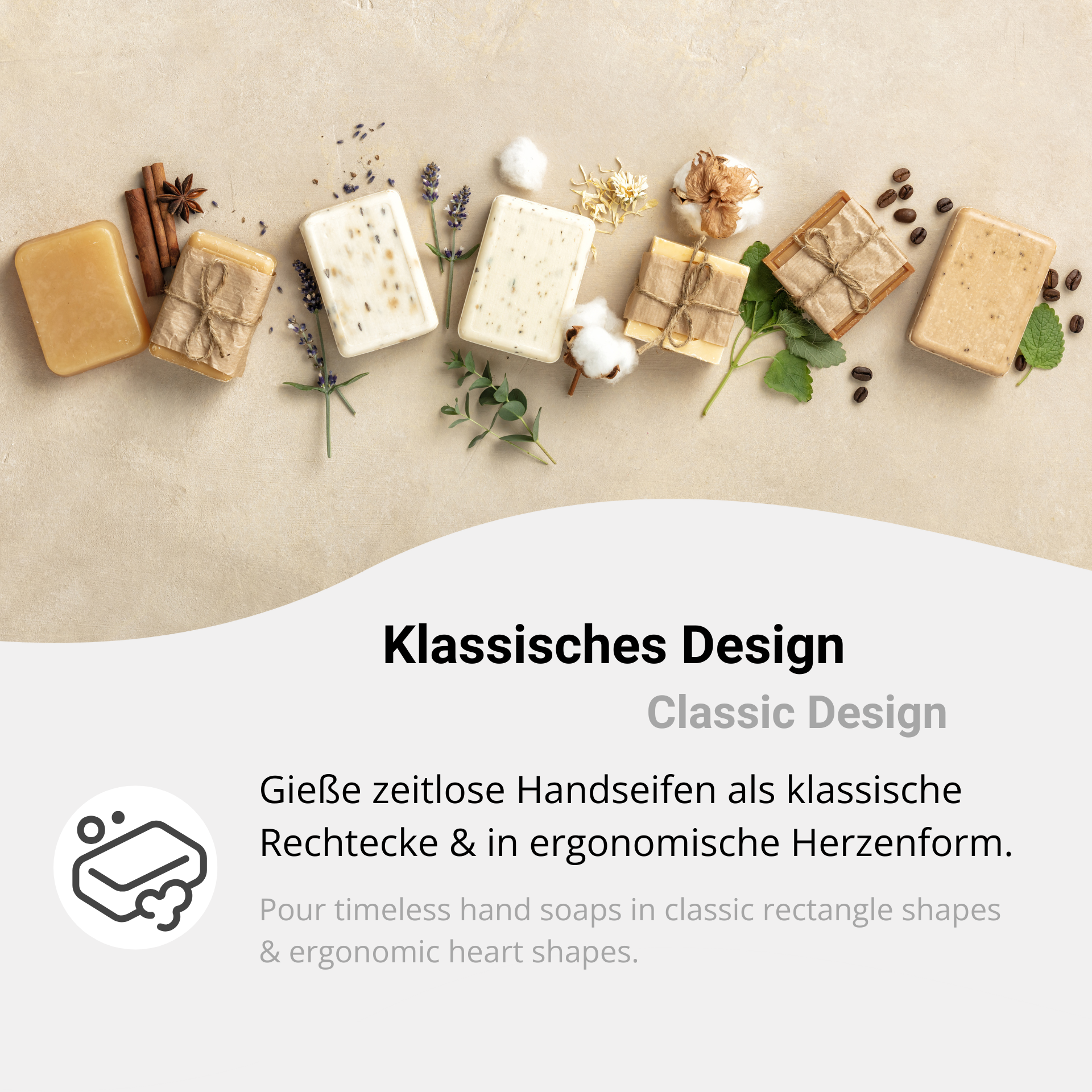 Klassisches Design für kreative DIY-Seife