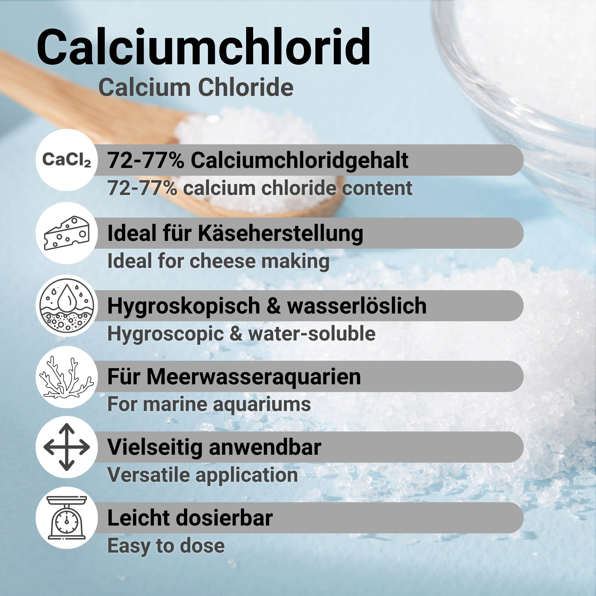 Calciumchlorid Dihydrat Pulver - E 509