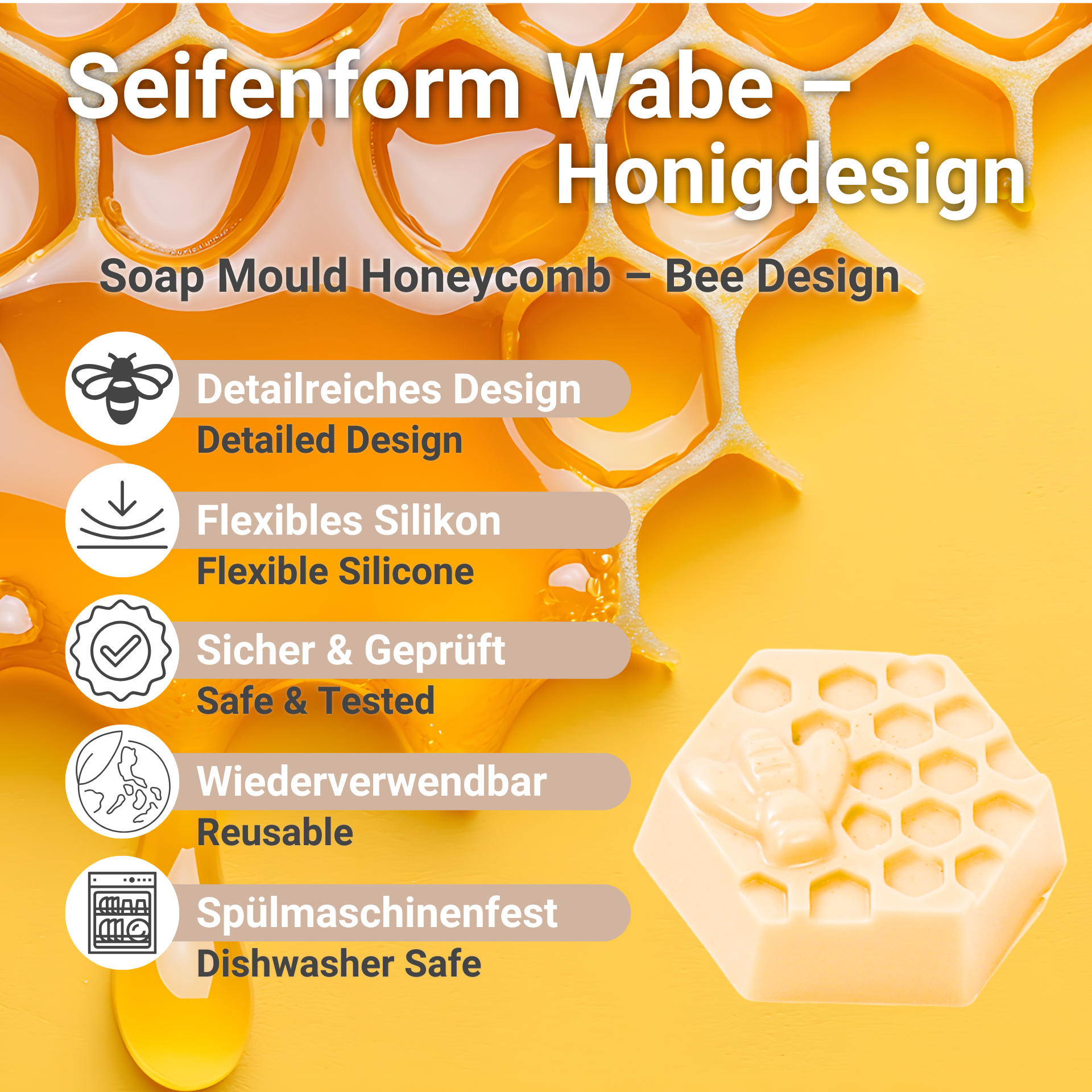 Seifenform Wabe – Honigdesign Vorteile