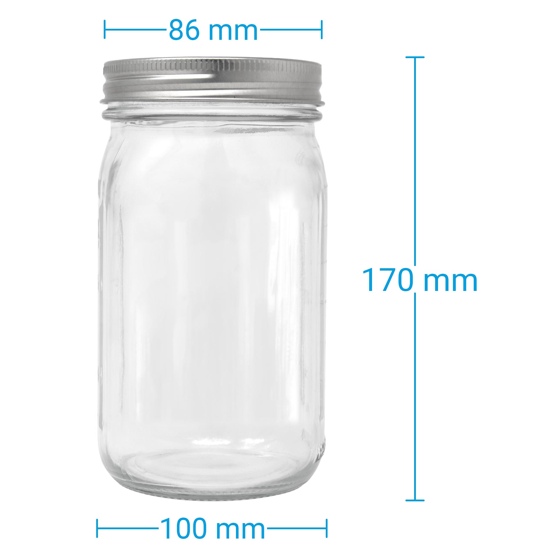 Mason Jar - Einmachglas mit 2-teiligem Deckel 1000 ml