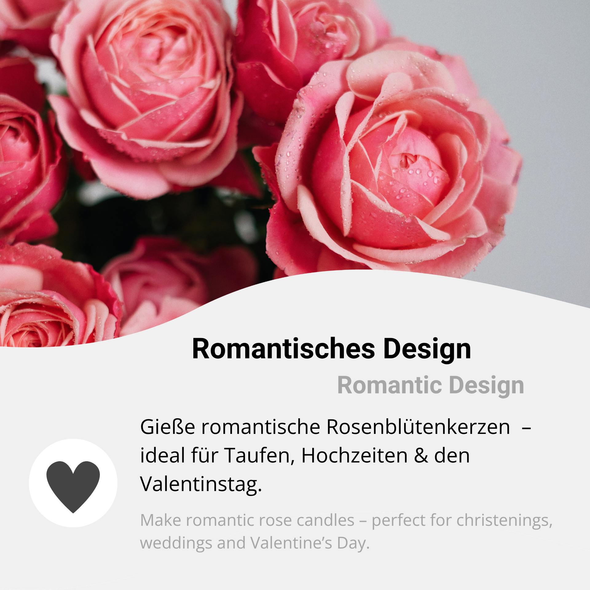 Kerzenform mit romantischem Design