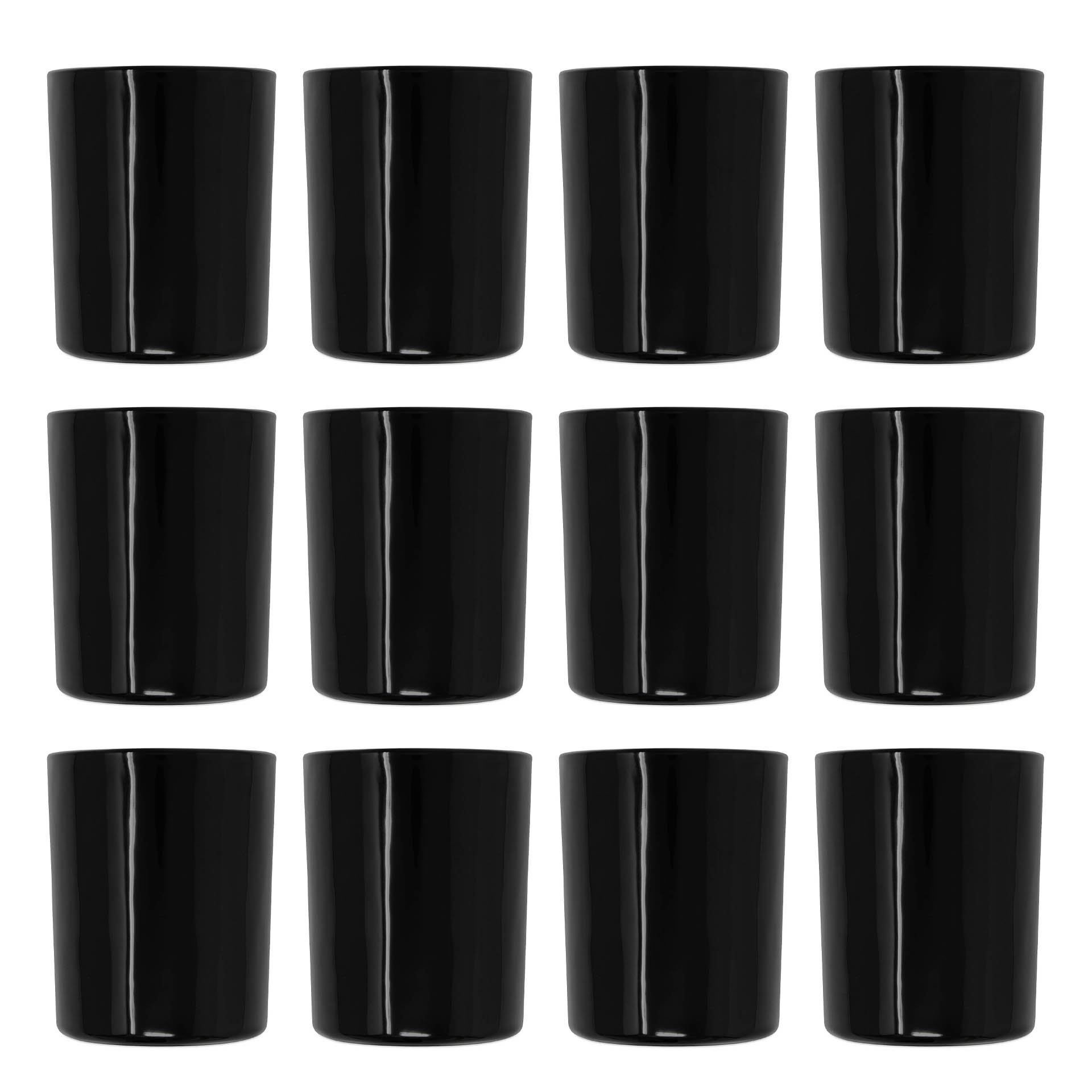 Kerzenglas schwarz glänzend 200 ml 12 Stück