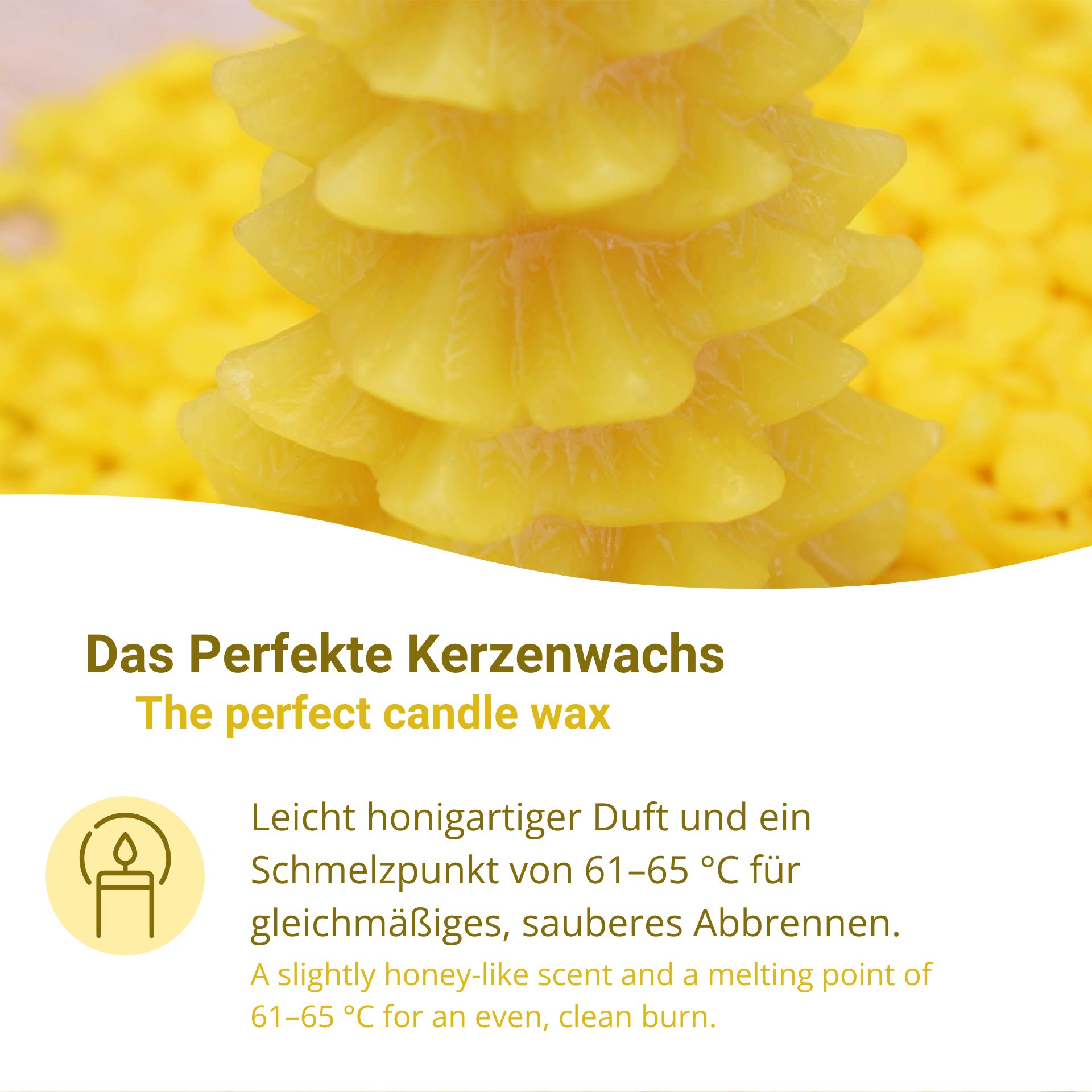 Naturgelbe Bienenwachs-Pastillen für Kerzen (RAL)
