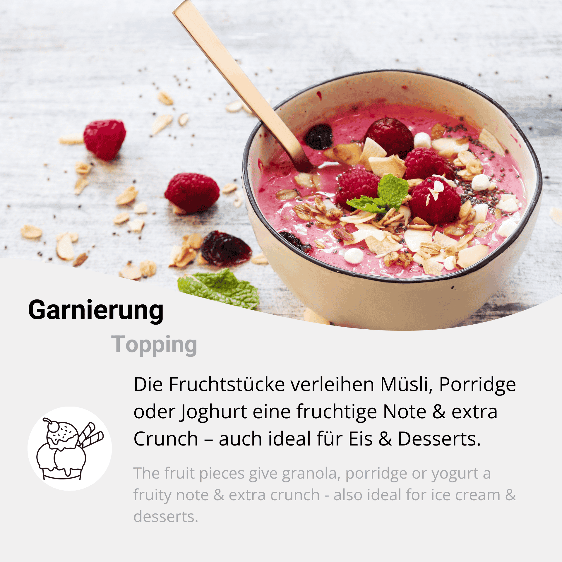 Gefriergetrocknete Himbeeren