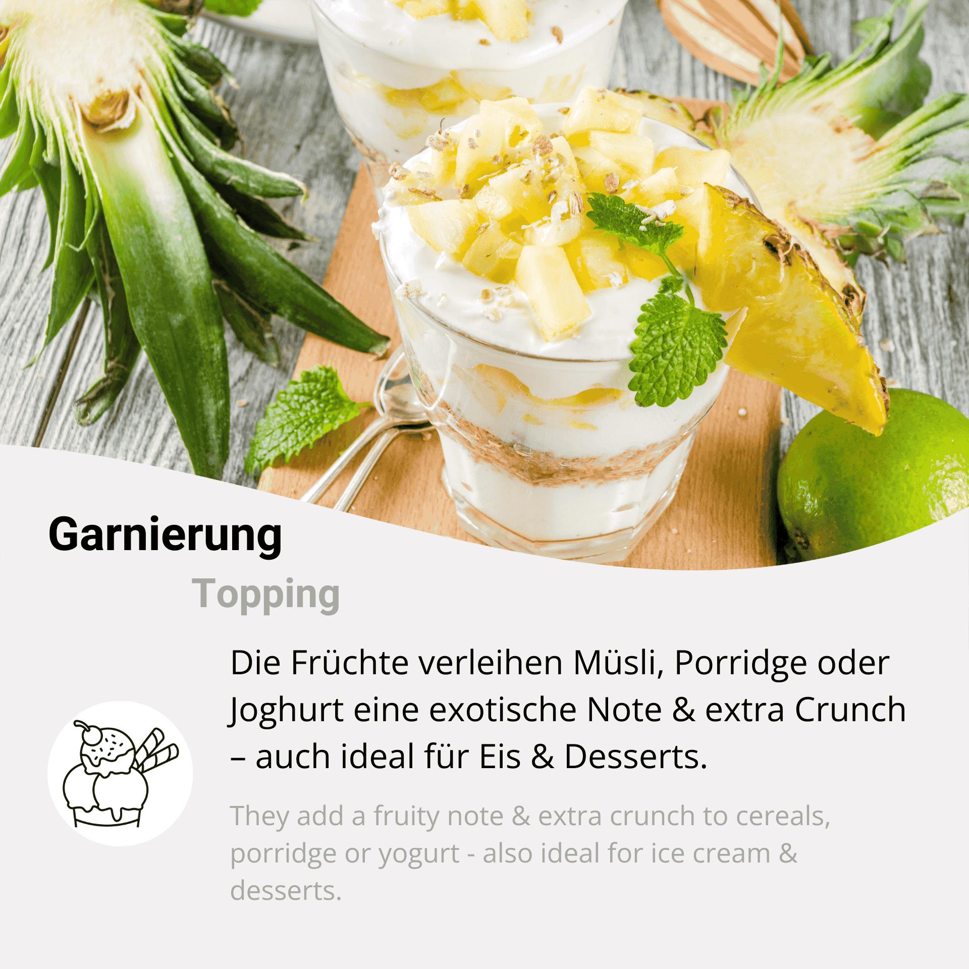 Gefriergetrocknete Ananas