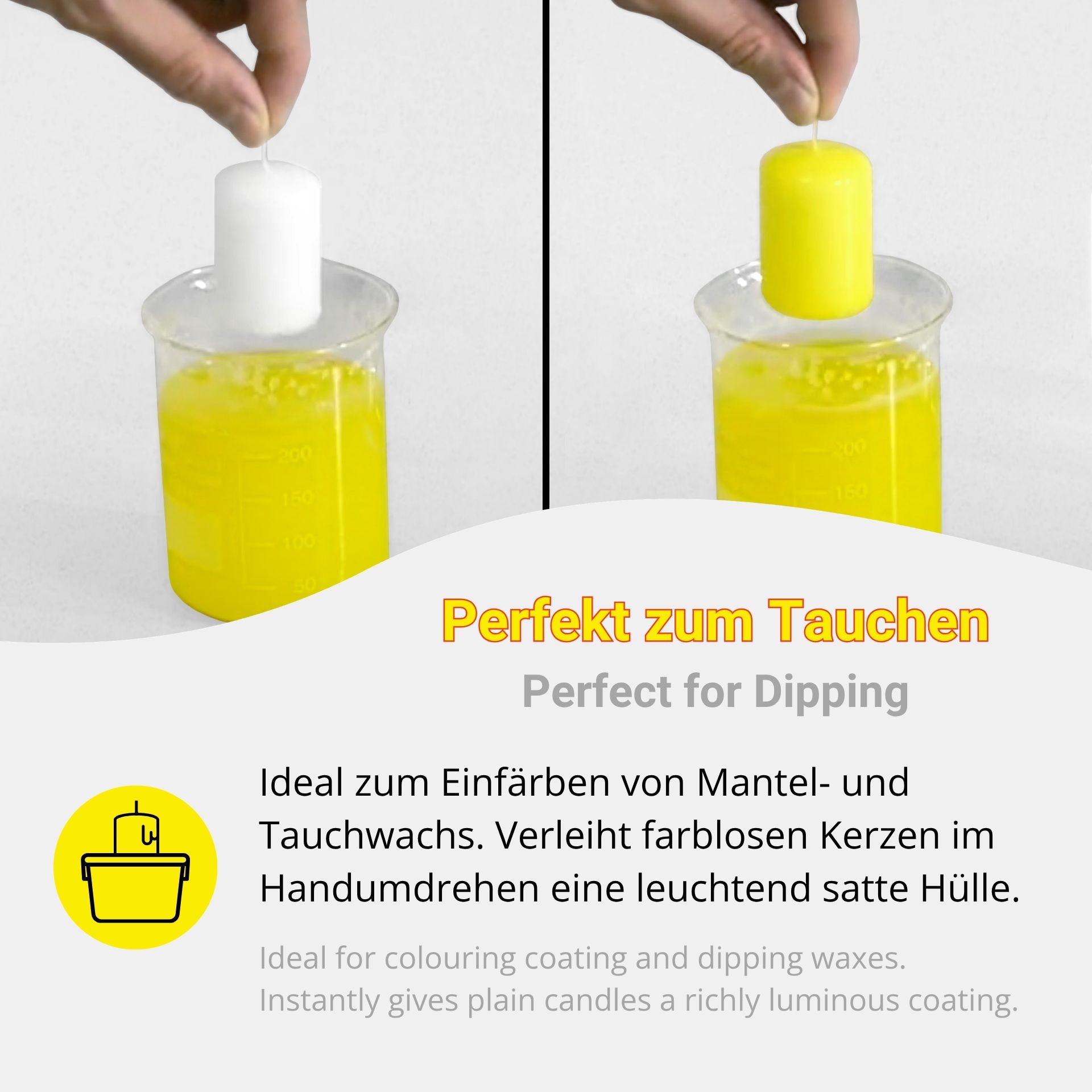 Neon Kerzenfarben zum Tauchen