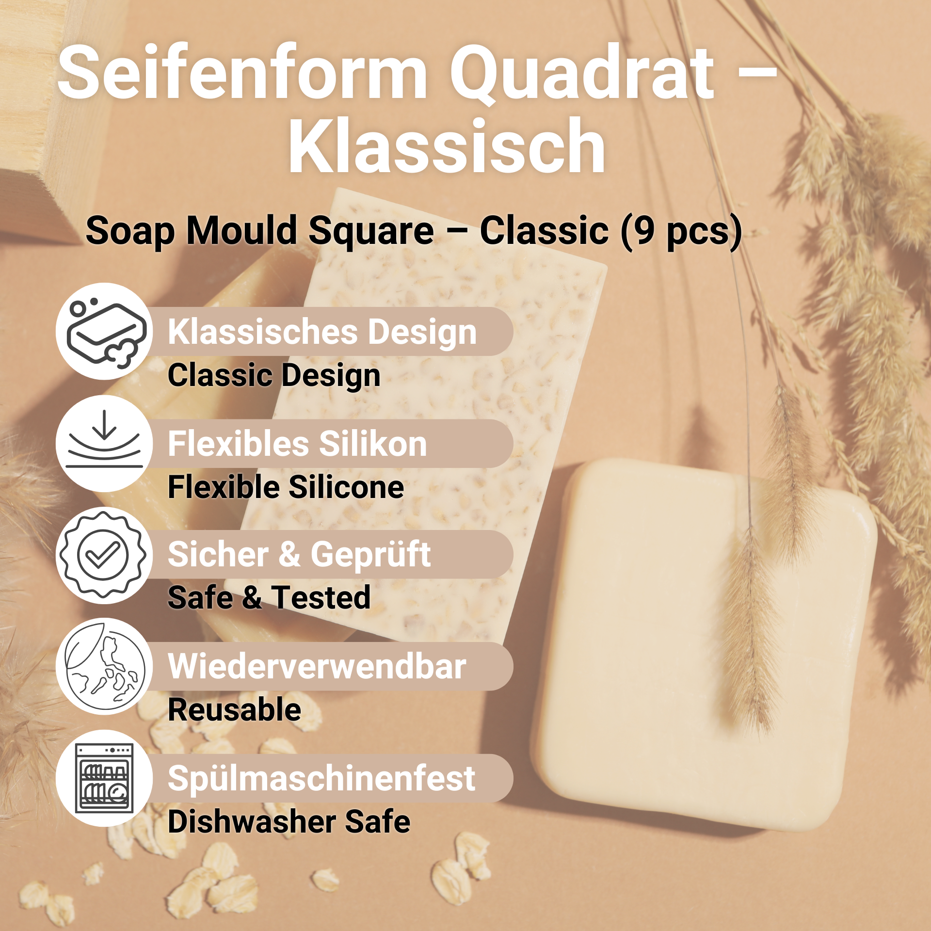 Seifenform Quadrat – Klassisch Vorteile
