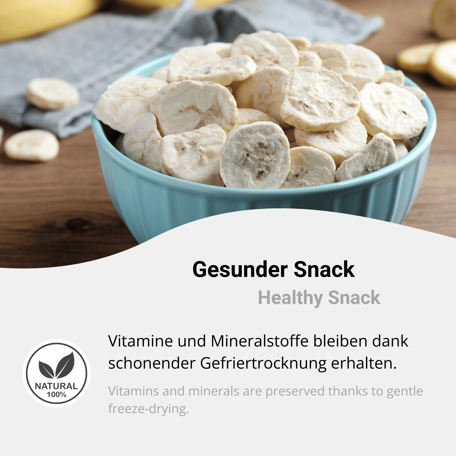Gefriergetrocknete Bananenscheiben