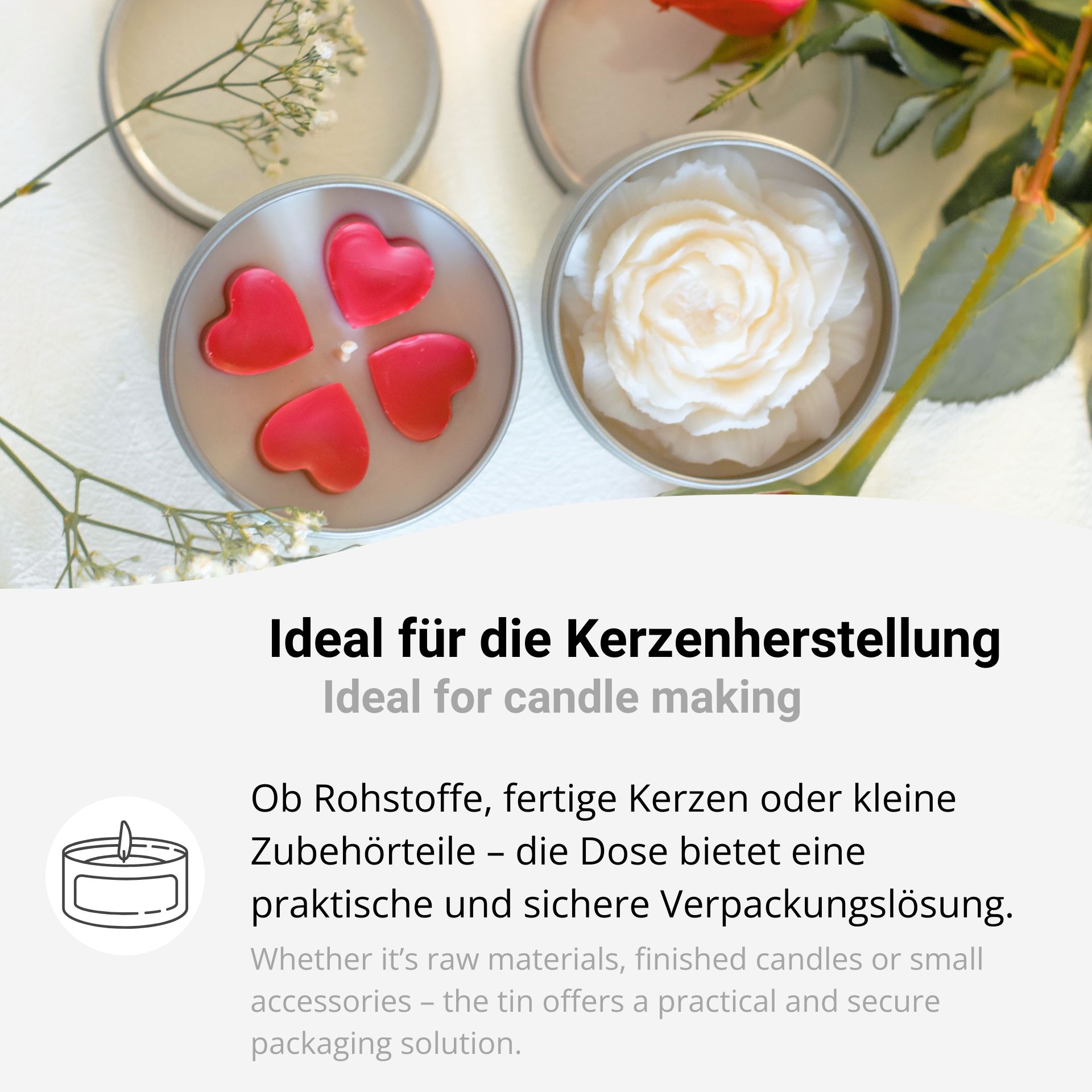 Stülpdeckeldose, Runde Metalldose mit Stülpdeckel