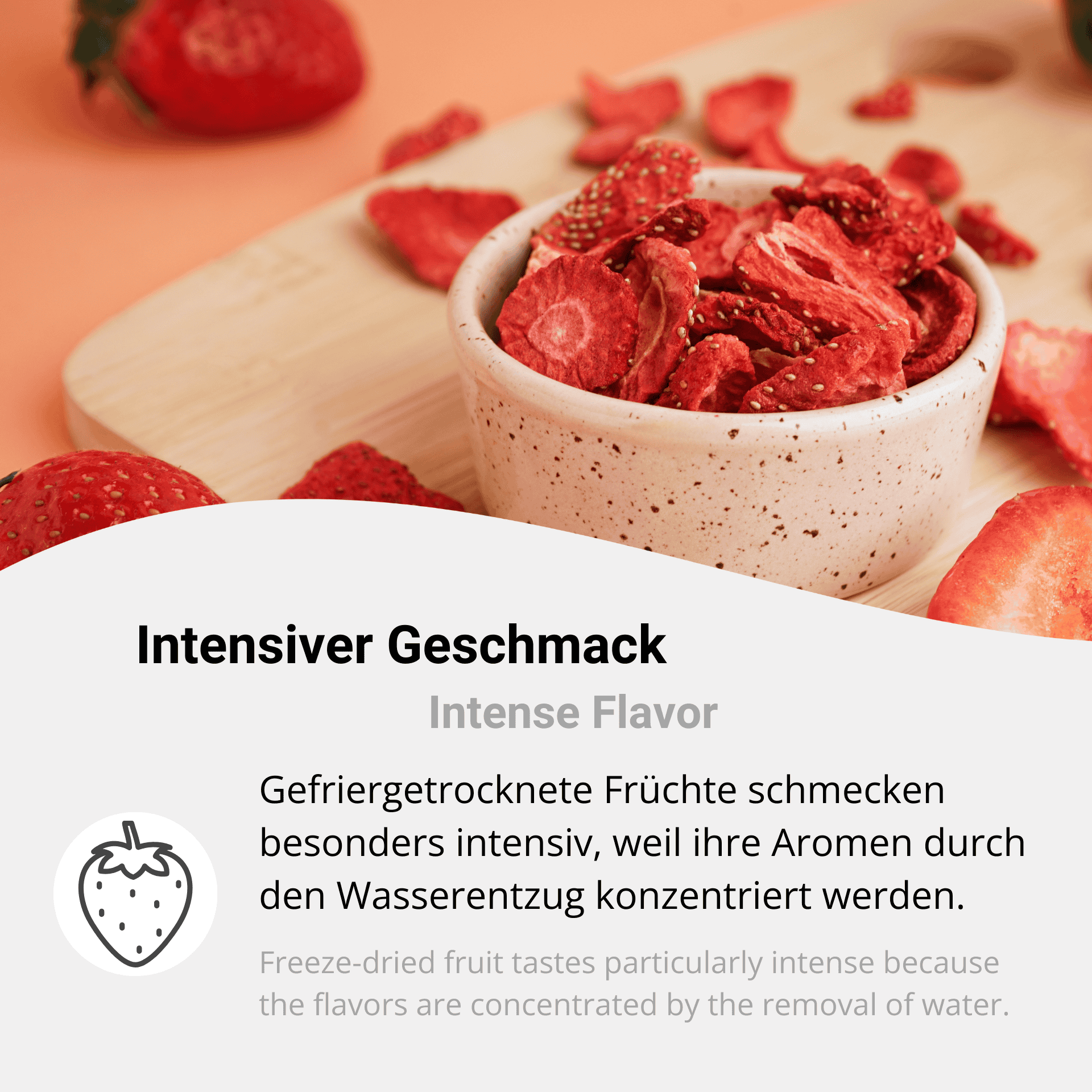 Gefriergetrocknete Erdbeeren